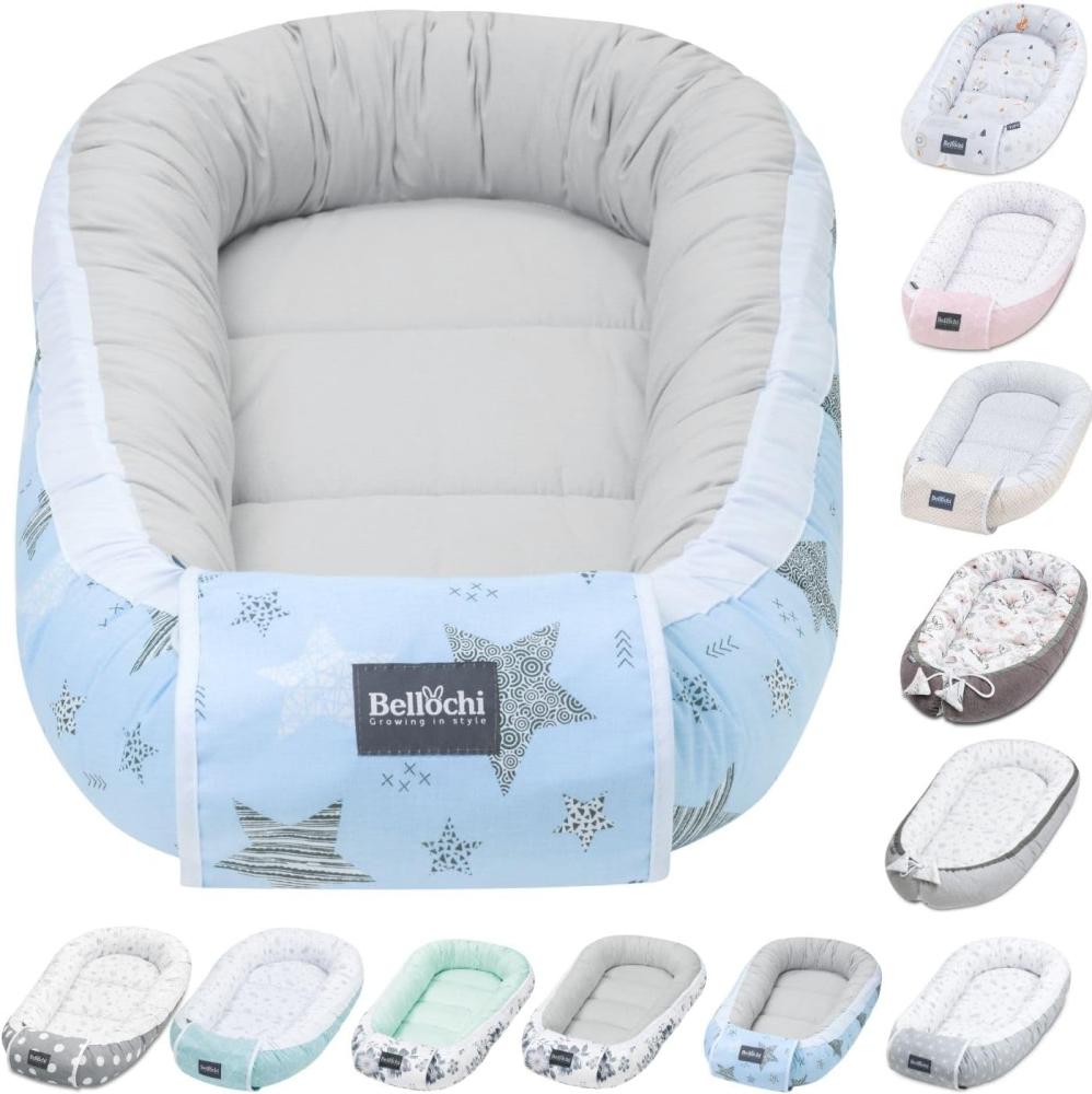 Bellochi Babynest Babynestchen Neugeborene - 90x60x12cm - 100% Baumwolle - ÖKO-TEX Zertifiziert - Baby Kuschelnest - Rigel Star Bild 1