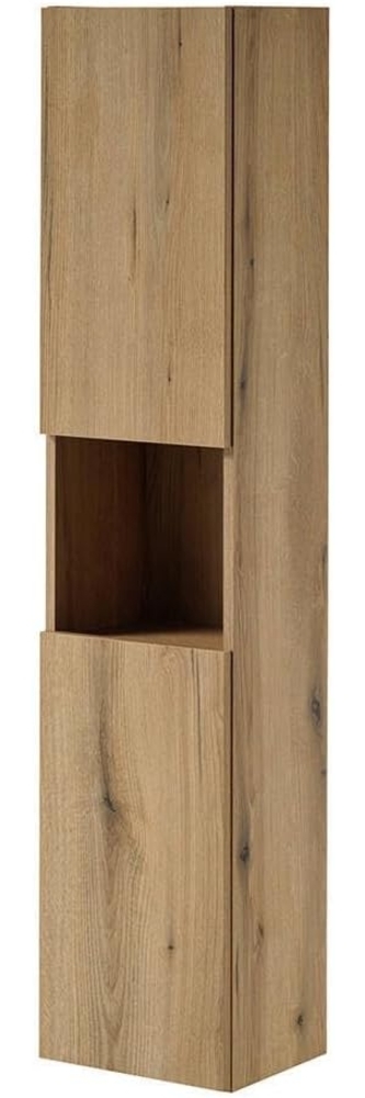 Hochschrank Skelbolu 140x30x25 cm Eichenoptik [en. casa] Bild 1