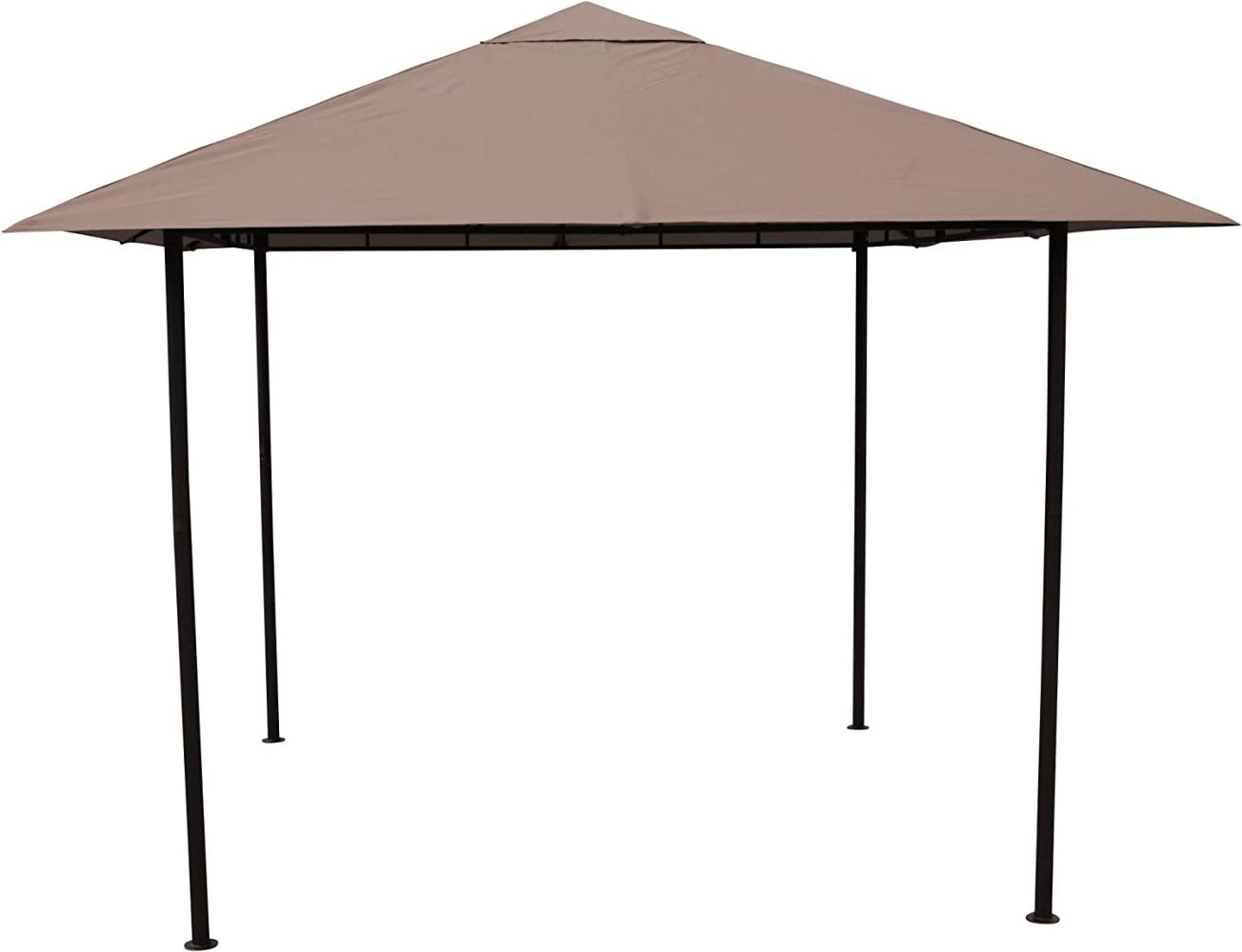 GRASEKAMP Qualität seit 1972 Antikpavillon Amalfi Flex 3 x 3 m Taupe Gartenpavillon Partyzelt Polyester Gartenpavillon Bild 1