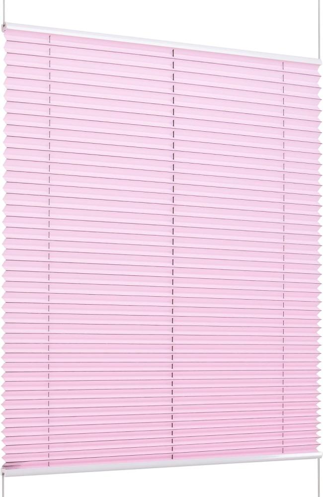 K-home Klemmfix-Plissee Florida Rosa 60x130 cm (B x L) einzigartiges Design mit bezauberndem Lichteffekt Bild 1