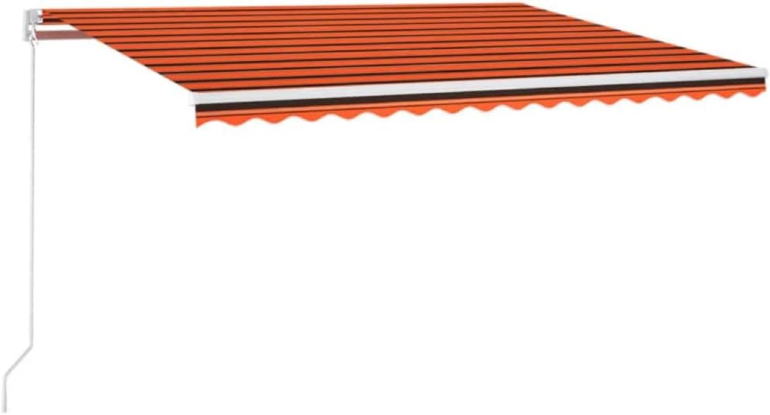 vidaXL Markise Manuell Einziehbar 400x350 cm Orange und Braun 3068980 Bild 1
