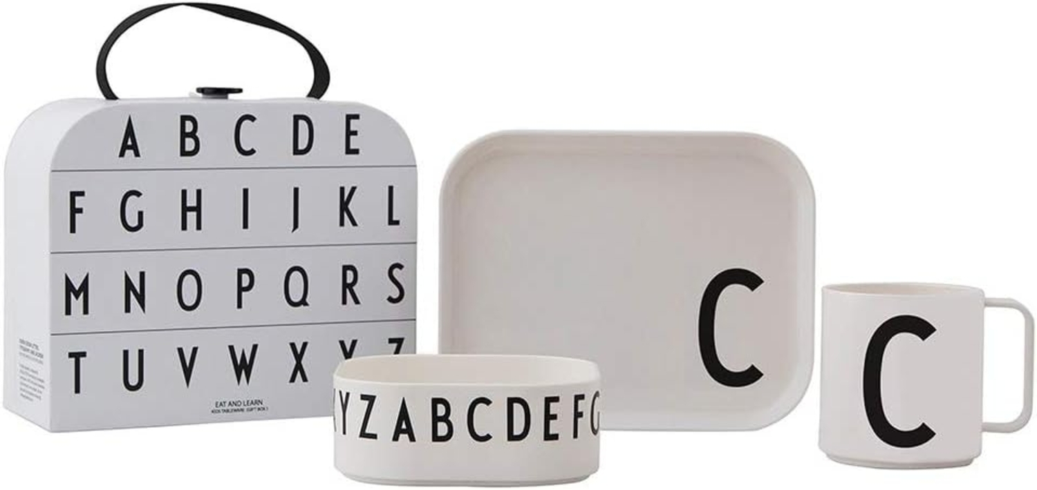 Design Letters Tritan Suitcase | Weihnachtsgeschenke für Kinder, Personalisierte Geschenke Baby | Trinklernbecher, Kinderteller & Kinderschale | Kindergeschirr | Baby Geschenk, Taufgeschenke | C Bild 1
