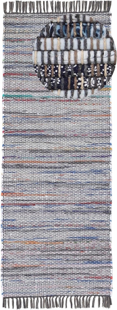 carpetfine Teppich Kelim Chindi, Wendeteppich, rechteckig, Höhe: 6 mm, handgewebt, Fleckerlteppich mit Fransen, auch vielen in Läufergrößen Bild 1