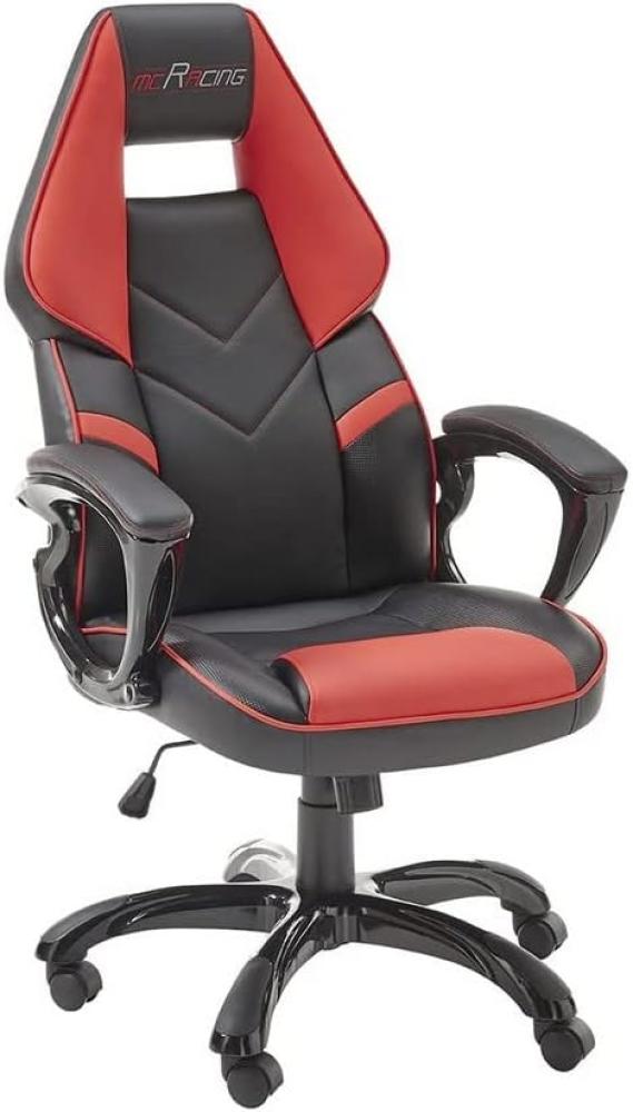 Gaming Stuhl Emilio / McRacing schwarz und rot Bild 1