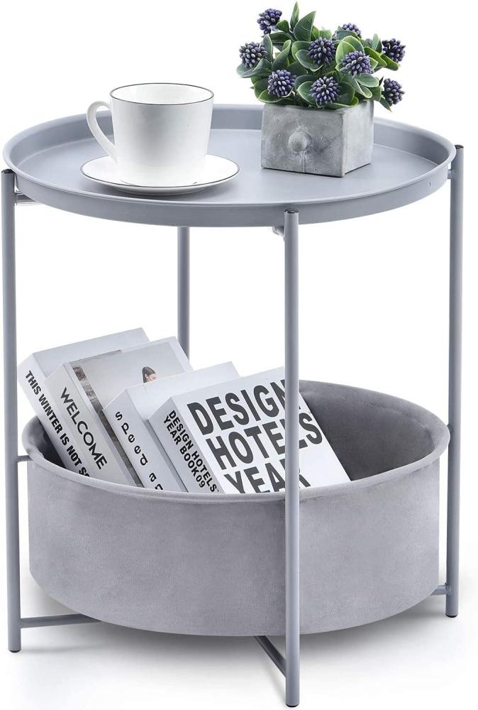 Kingrack Couchtisch,Beistelltisch,Runder Couchtisch,Sofatisch,Beistelltisch mit abnehmbarem Tablett，einfache Montage Bild 1
