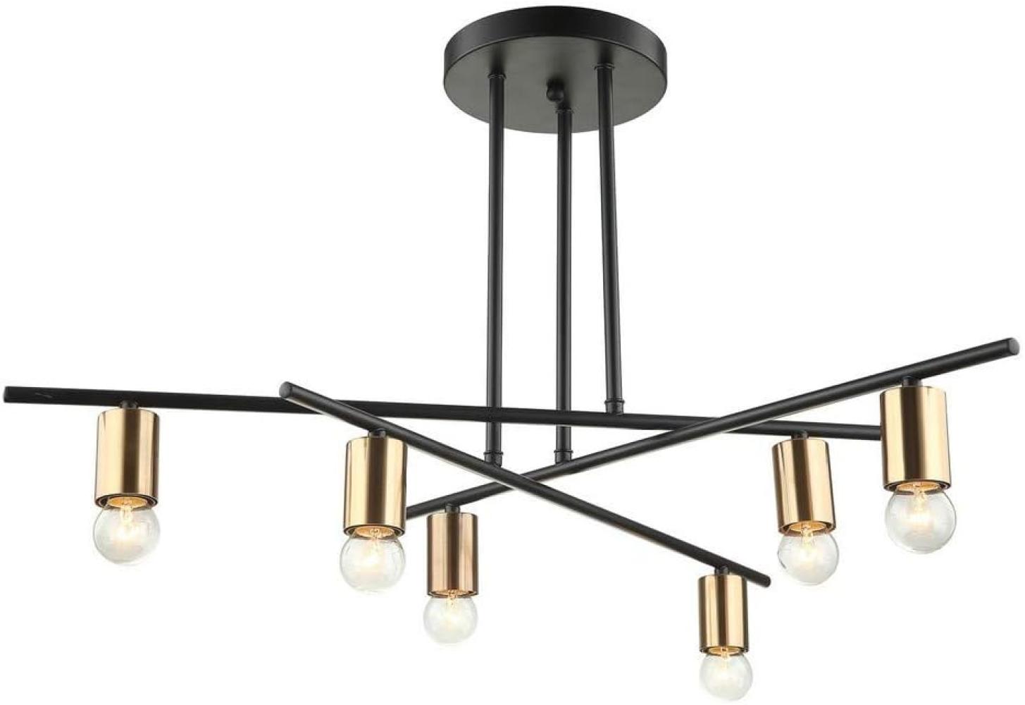 Italux Italux Pendelleuchte moderne industrielle Deckenleuchte NORMANI MDM3658/6 BK+BRO 6xE27 Italux Bild 1