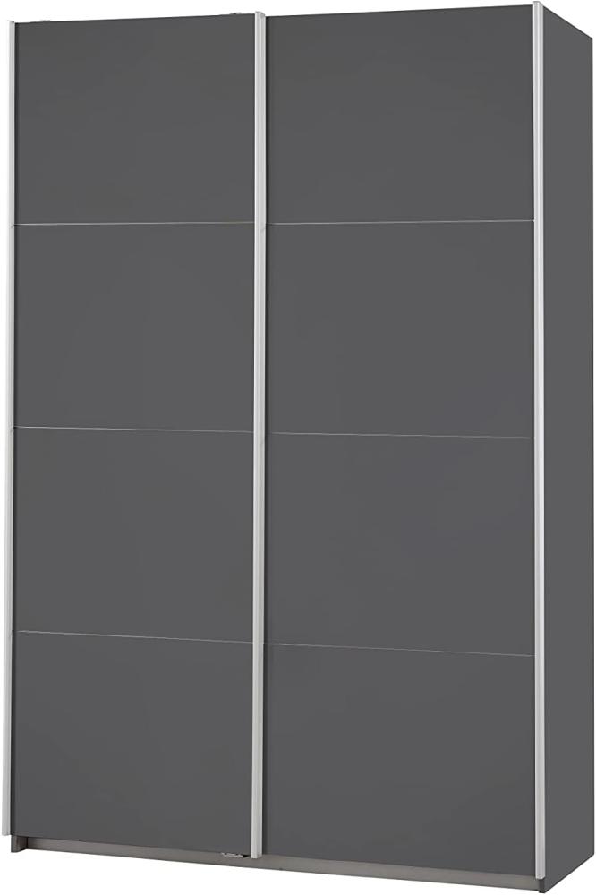 Rauch Möbel Caracas Schrank Kleiderschrank Schwebetürenschrank, Graumetallic 2-türig inkl. Zubehörpaket Classic 4 Einlegeböden, 2 Kleiderstangen, 1 Hakenleiste, BxHxT 136x210x62 cm Bild 1