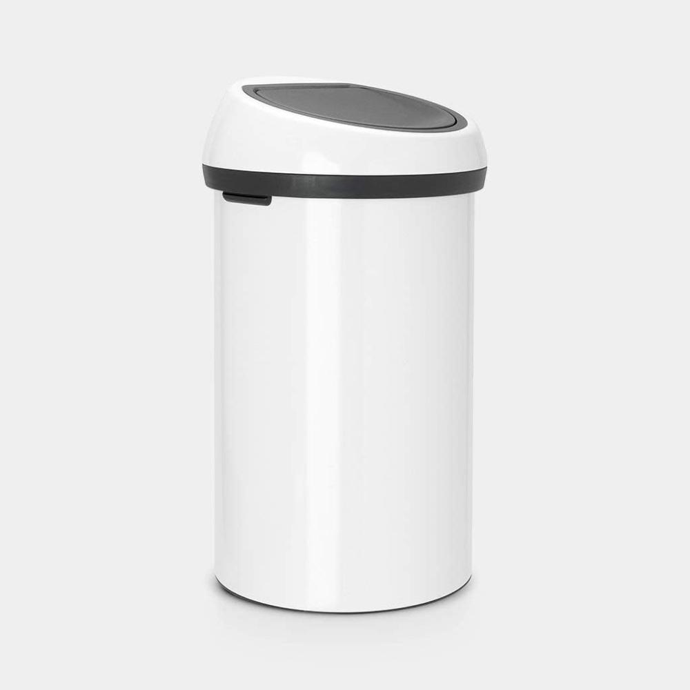 Brabantia Touch Bin Abfallbehälter, Mülleimer, Müll Eimer, White / Deckel White, 60 L, 108686 Bild 1