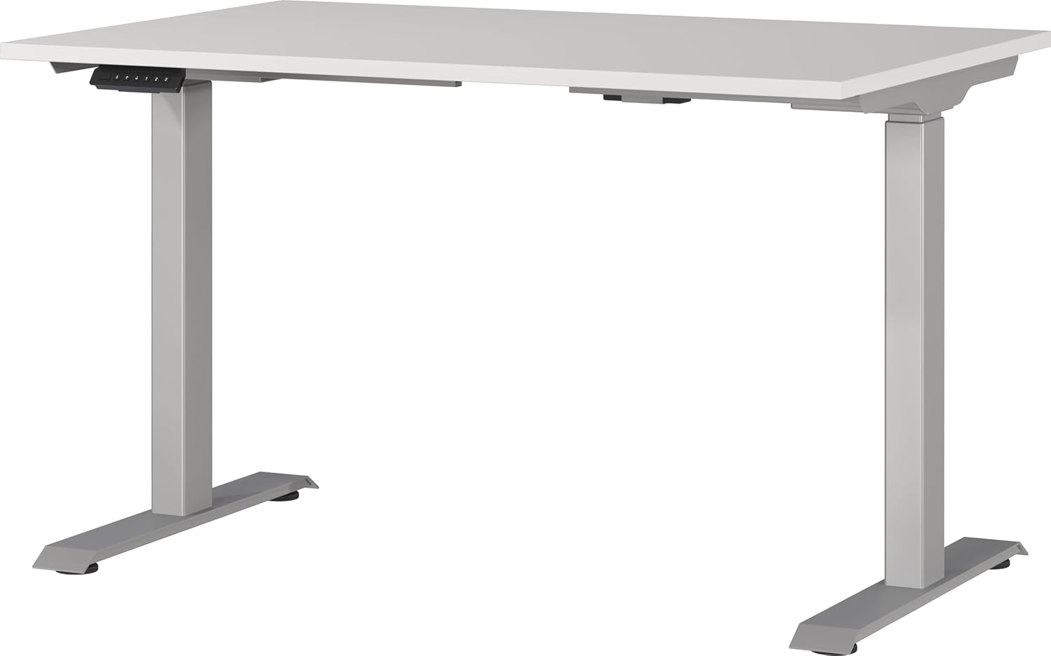 Germania Schreibtisch 7907-583, in Lichtgrau/Silber, EL. höhenverstellb, 120 x 120 x 80 cm (BxHxT) Bild 1