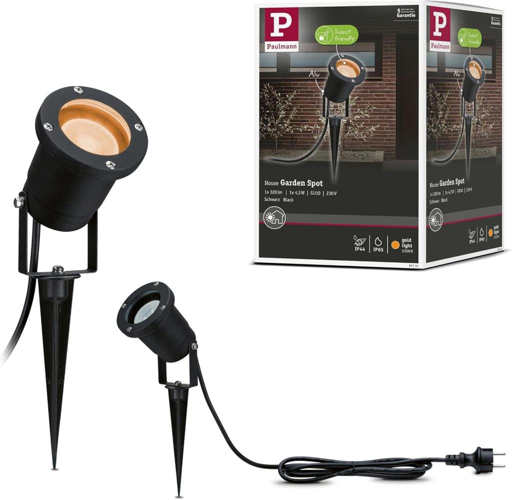 Paulmann 94731 LED Gartenstrahler mit Stecker Goldlicht rund 92mm Bild 1