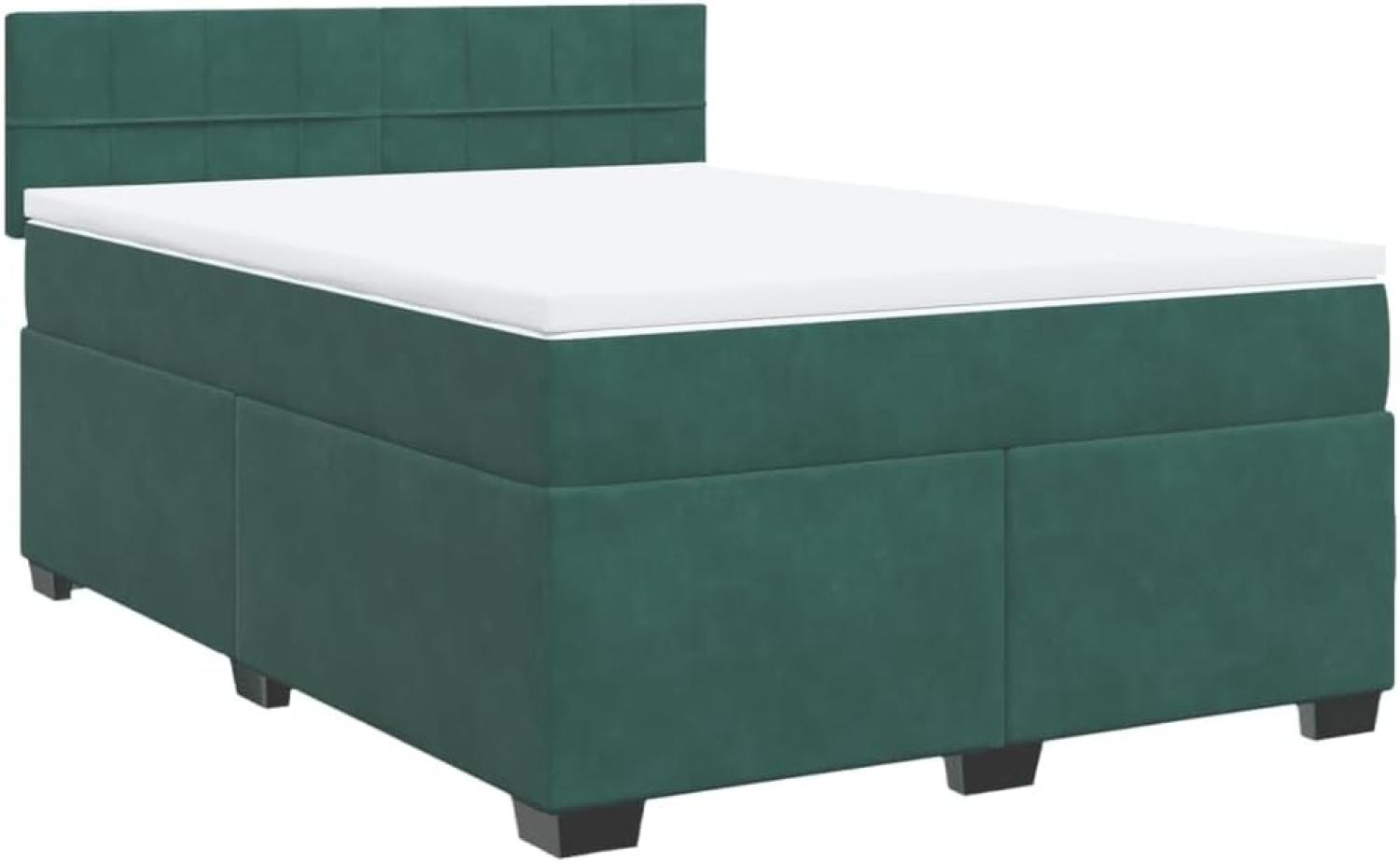 Boxspringbett mit Matratze Dunkelgrün 140x200 cm Samt 3288633 Bild 1