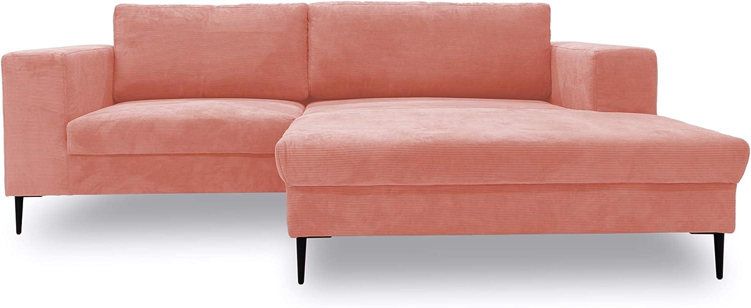 DOMO. collection Modica Ecksofa, moderne L-Form Eckcouch, Sofa Eckgarnitur, rosa, 244x173x83 Bild 1