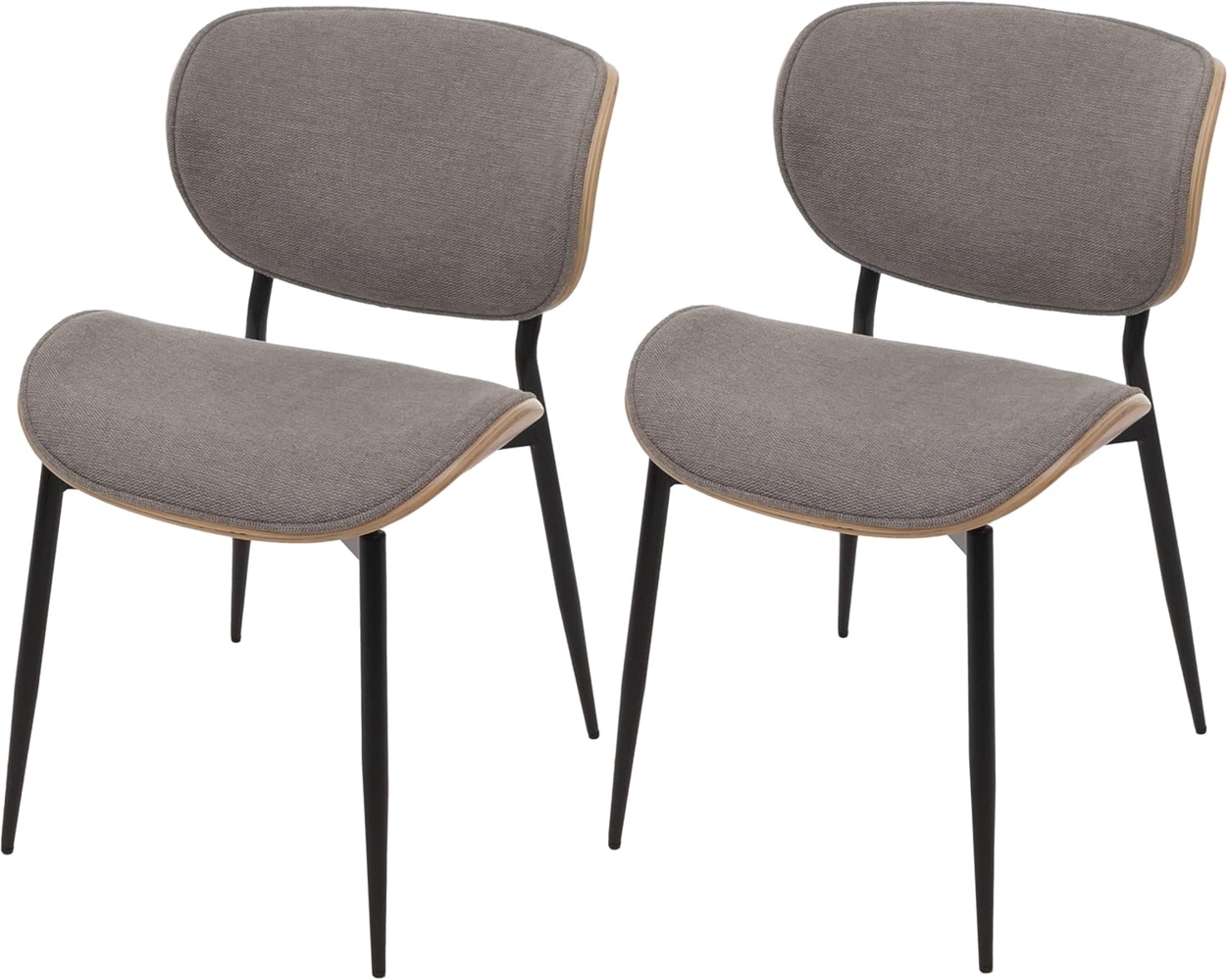 2er-Set Esszimmerstuhl HWC-O45, Bugholz Stoff (370g/m²) Öko-Tex FSC®-zertifiziert ~ natur, hellgrau Bild 1