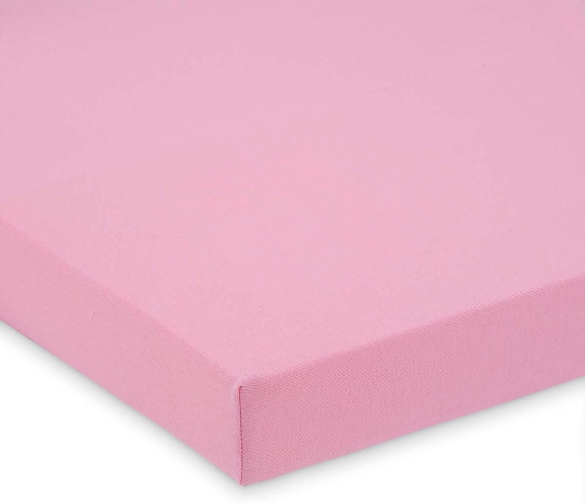 FabiMax BIO Jersey Spannbettlaken für Laufgitter 75x100 cm, rosa Bild 1