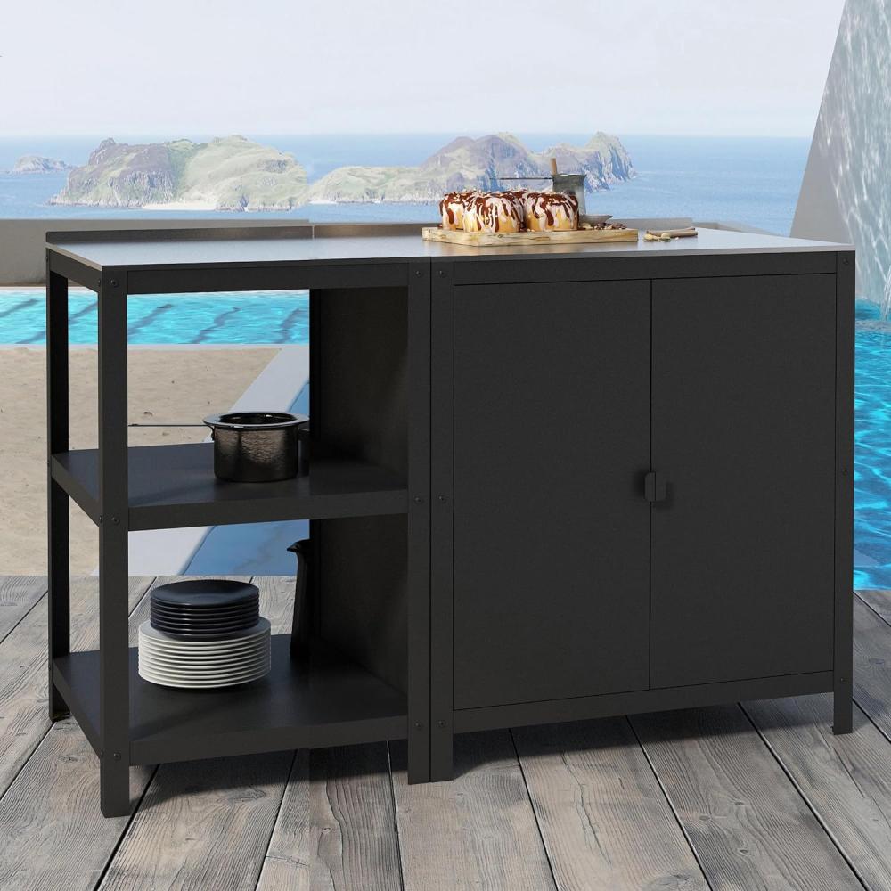 Outdoorset Standregal und Schrank Schwarz, matt [casa. pro] Bild 1