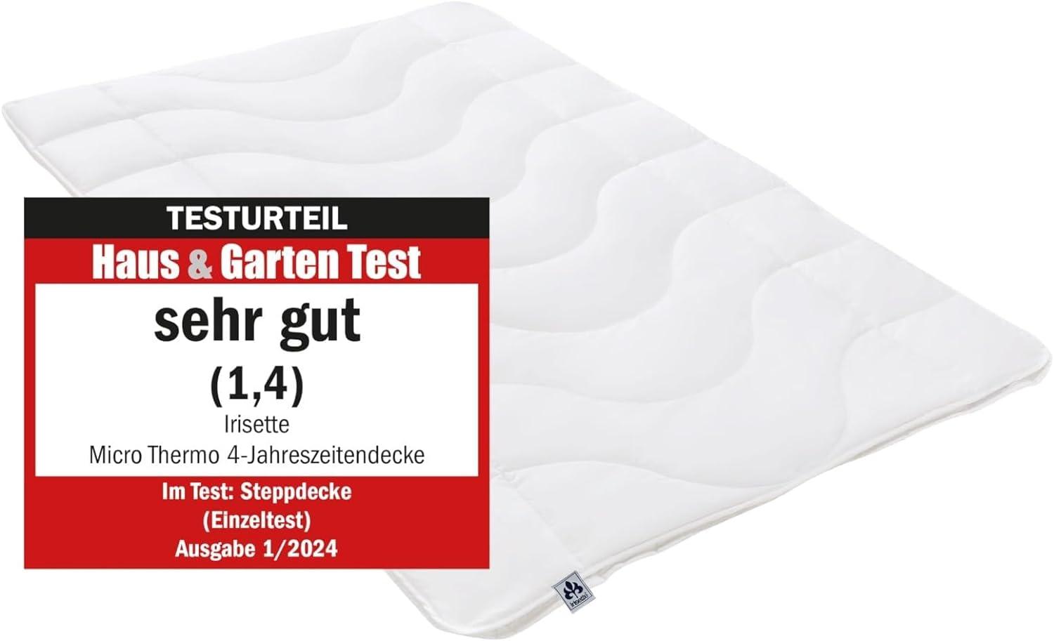 Irisette Micro Thermo 4-Jahreszeitendecke, Steppbett mit Bezug aus softer Microfaser für alle Jahreszeiten, 220 x 240 cm, Öko Tex zertifiziert, produziert nach deutschem Qualitätsstandard Bild 1