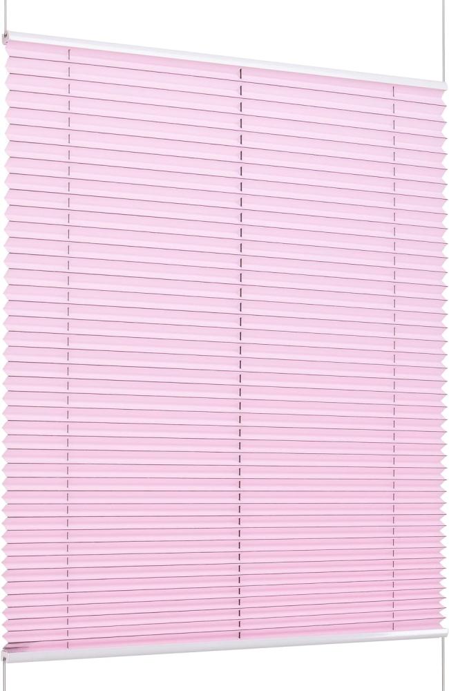 K-home Klemmfix-Plissee Florida Rosa 45x130 cm (B x L) einzigartiges Design mit bezauberndem Lichteffekt Bild 1