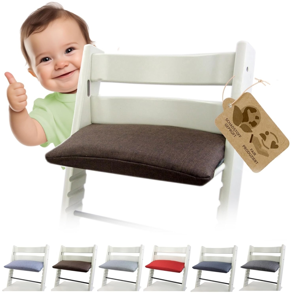 BAMBINIWELT Sitzauflage, kompatibel mit Stokke 'Tripp Trapp' Hochstuhl, 1-teilig meliert mittelbraun Bild 1