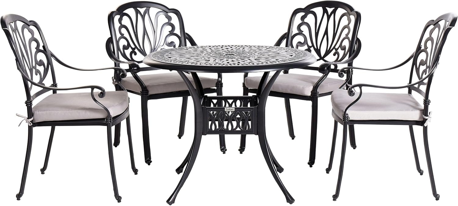 Gartentisch Set ANCONA Metall 90x90x72 cm Schwarz Bild 1