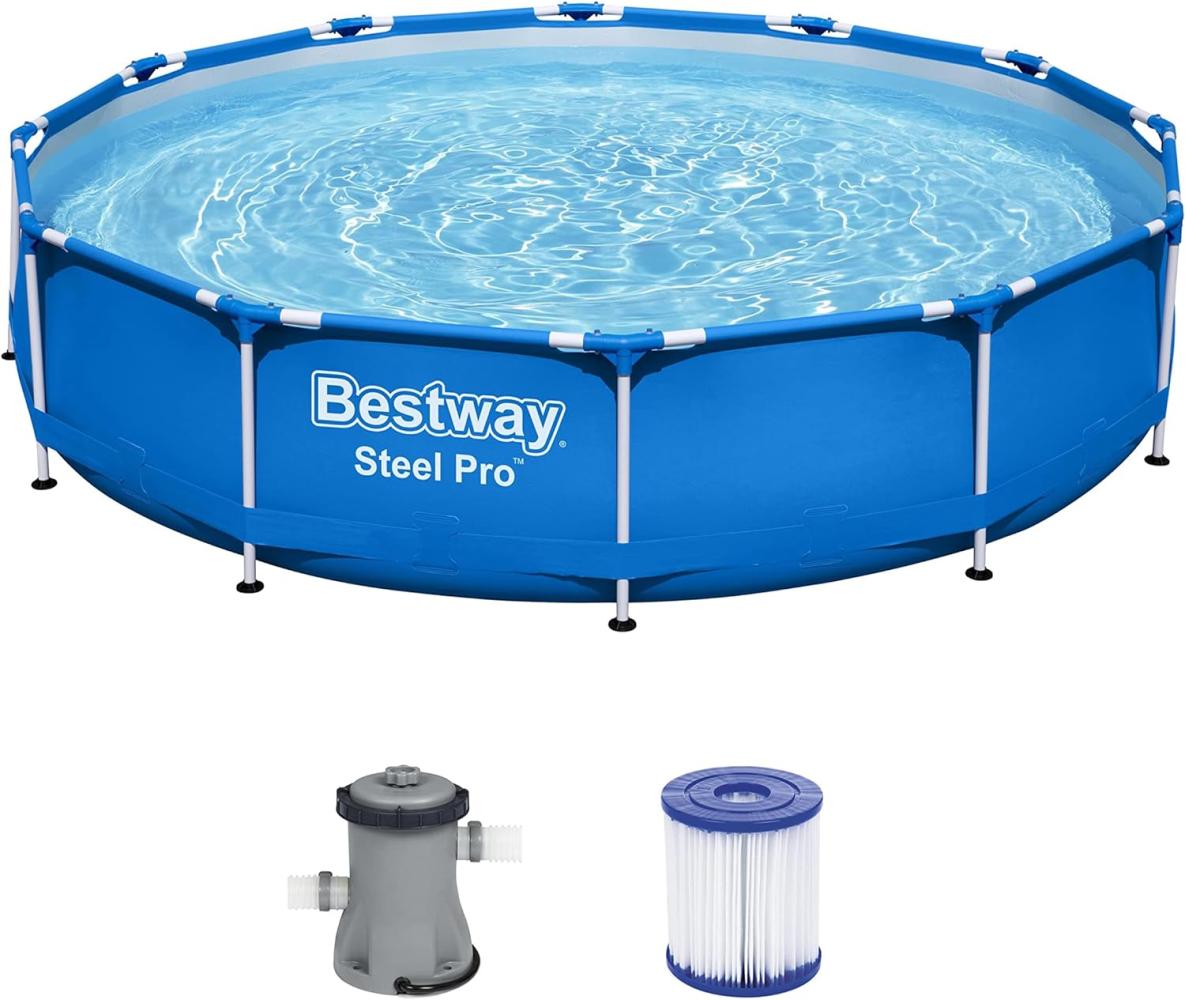 Bestway 'Steel Pro Frame Pool Set 366x76 cm', rund, mit Filterpumpe Bild 1