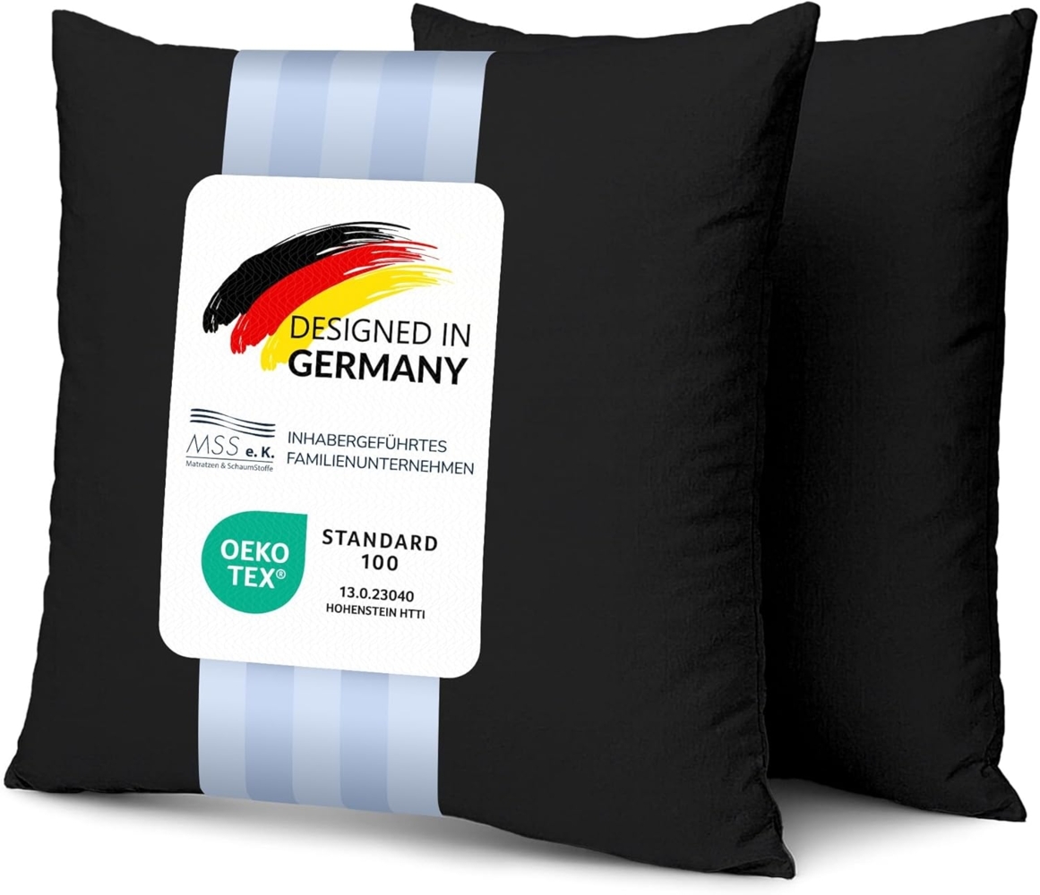 MSS Kissenbezug 2er Set - 80x80 cm - Schwarz Bild 1