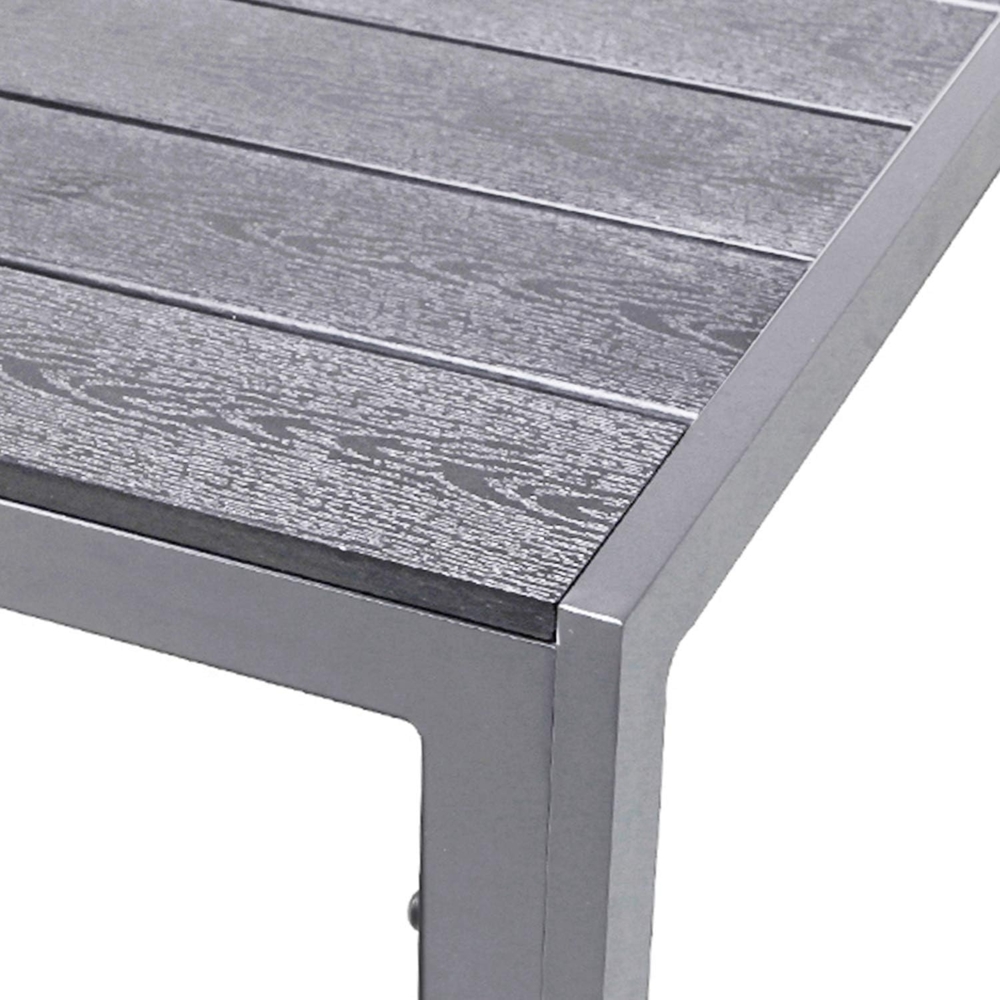 XL Non-Wood Gartentisch Aluminium Silber / grau 180x90cm Bild 1