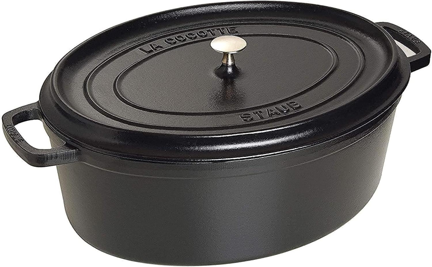 Staub La Cocotte 31cm oval, schwarz, Gusseisen Auflaufformen + Bräter Bild 1