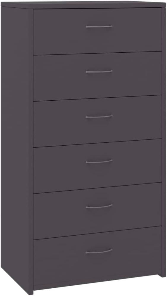 vidaXL Sideboard mit 6 Schubladen Grau 50 x 34 x 96 cm Spanplatte Bild 1