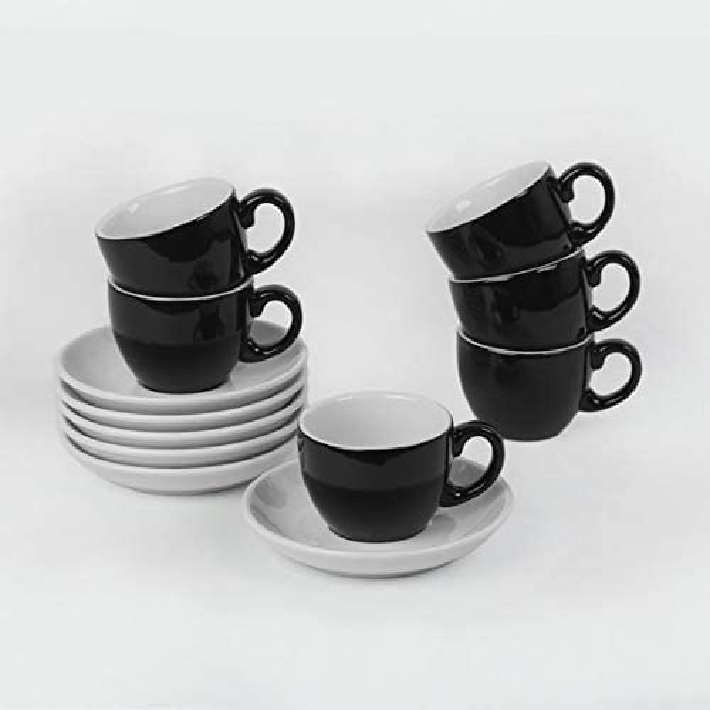 Holst Porzellan 6er Set Espressotasse 0,08 l "Black & White Bild 1