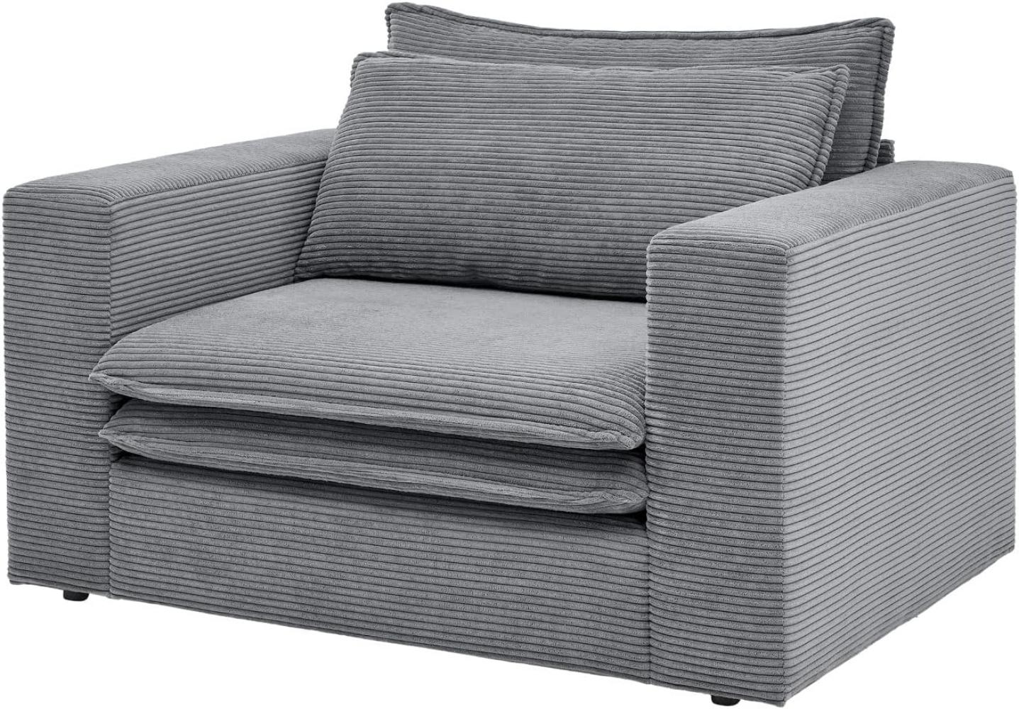 Loveseat Sessel Pesaro in grau Cord 125 cm Bild 1