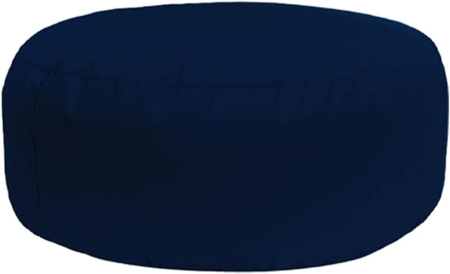 Bruni Pouf Sitzhocker M in Blaugrau – runder Sitzpouf, Indoor und Outdoor als Fußhocker, Yoga-Sitzkissen, Meditationskissen geeignet Bild 1