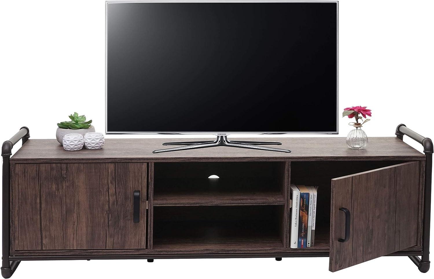 TV-Rack HWC-F58, Industrie-Design 3D-Struktur, braun 45 x 140 x 40 cm Bild 1