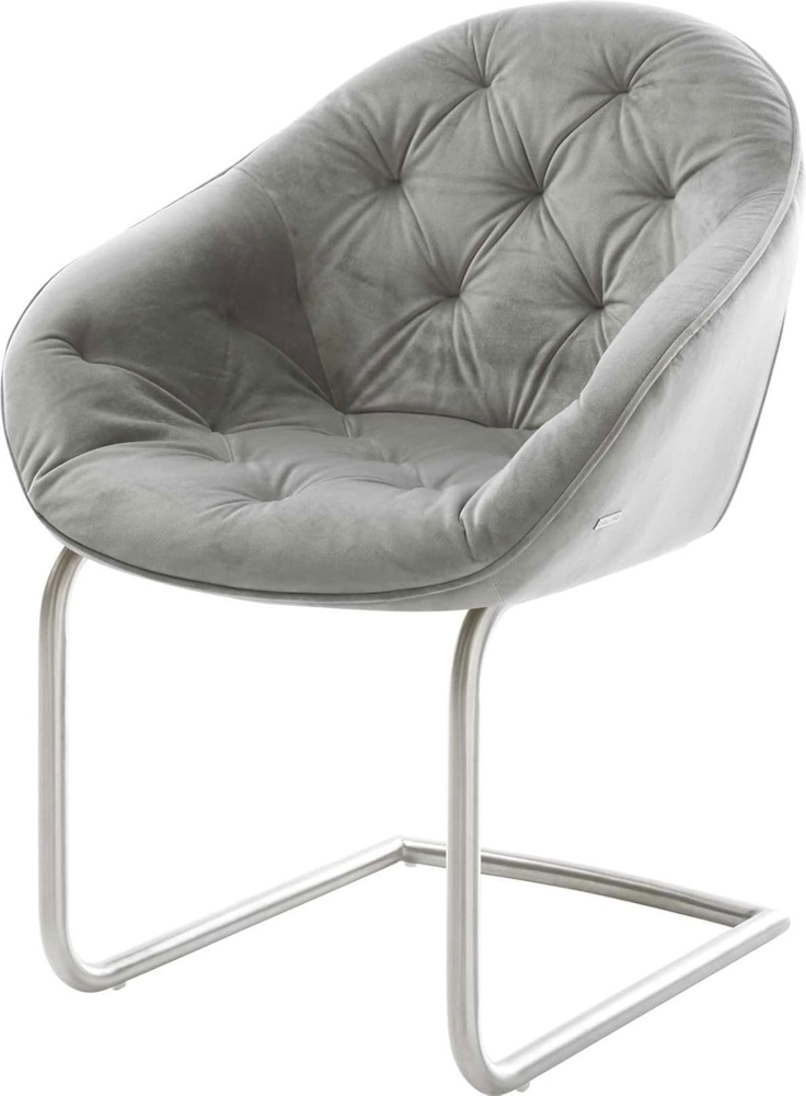 Freischwinger Gaio-Flex Samt Grau Freischwinger rund Edelstahl Bild 1