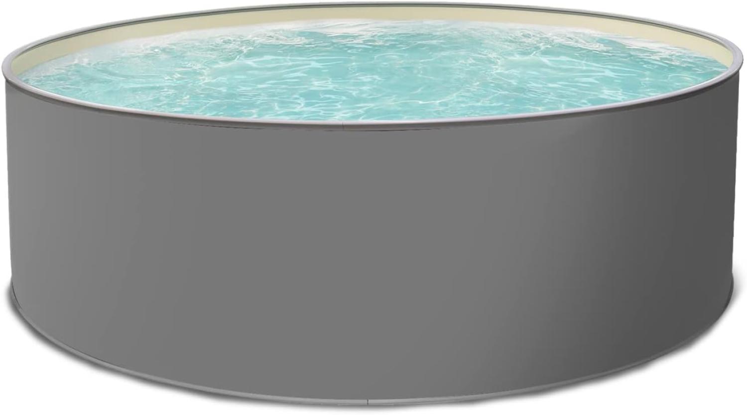 Pool EDITION GRAU Stahlwandpool rund 350x120 cm Komplettset Premium Bild 1