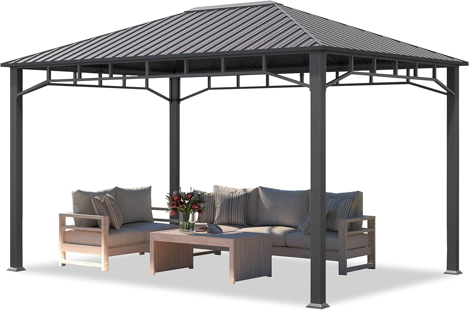 Gartenpavillon 3x4 m Stahldach Hardtop ohne Seitenteile, Pfosten 9x9 cm Bild 1