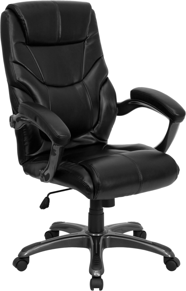 Flash Furniture Greer Bürostuhl mit hoher Rückenlehne, weiches Leder, ergonomisch, mit Armlehnen, Schwarz Bild 1