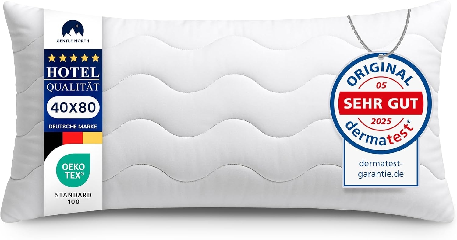 Gentle North Microfaserkissen Hochwertige Kopfkissen in Hotelqualität verschiedene Größen, Füllung: 100% Polyester, Seitschläfer, Rückenschläfer, Seitenschläfer, Bauchschläfer, 1- oder 2-tlg, Reißverschluss für Füllung, waschbar, Made in EU, allergiker... Bild 1