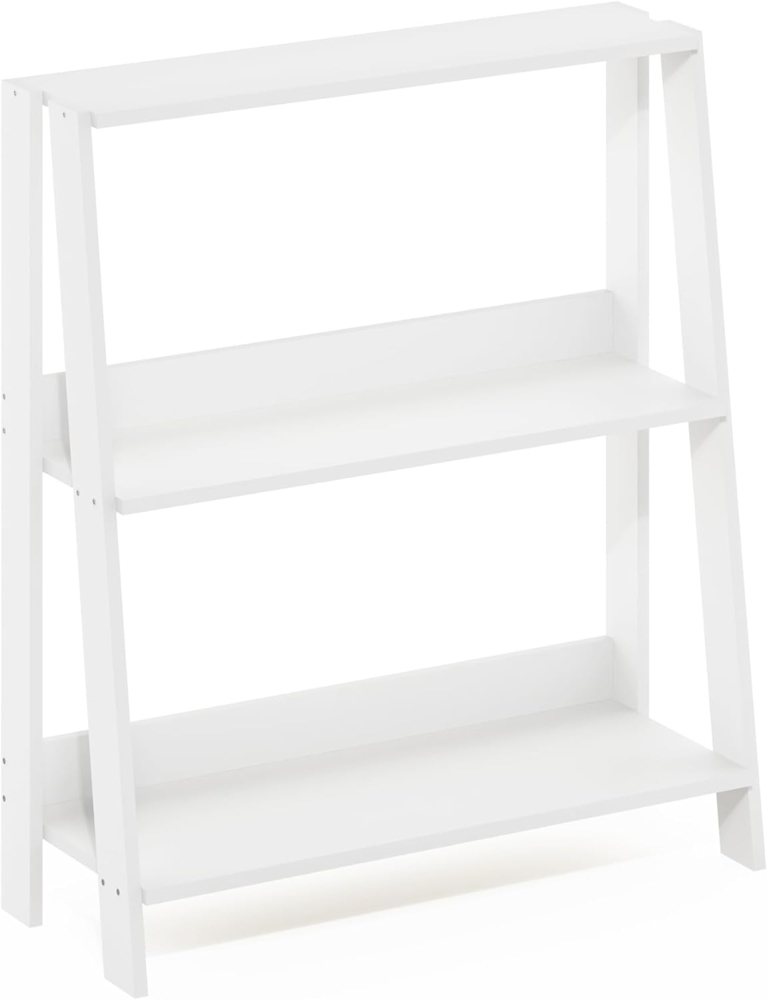 Furinno Ladder Leiter-Bücherregal, Ausstellungsregal, 5 Ebenen, Weiß Bild 1