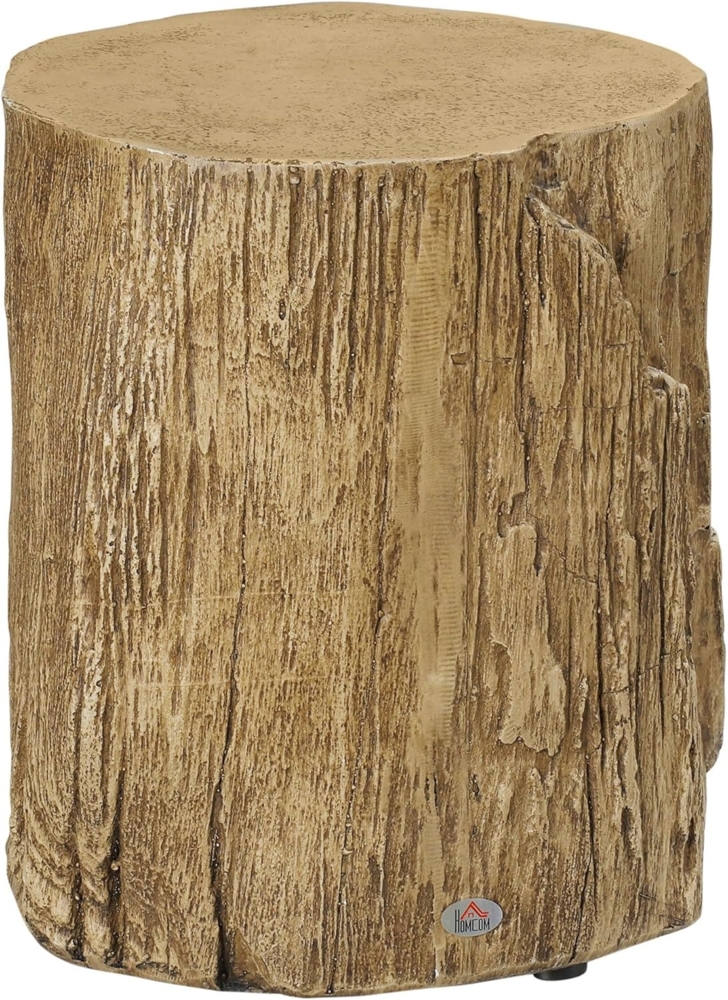 HOMCOM Beistelltisch Baumstumpf-Optik Nachttisch (Tisch, 1-St, Couchtisch), Naturholz Ø37 x 43 cm Bild 1