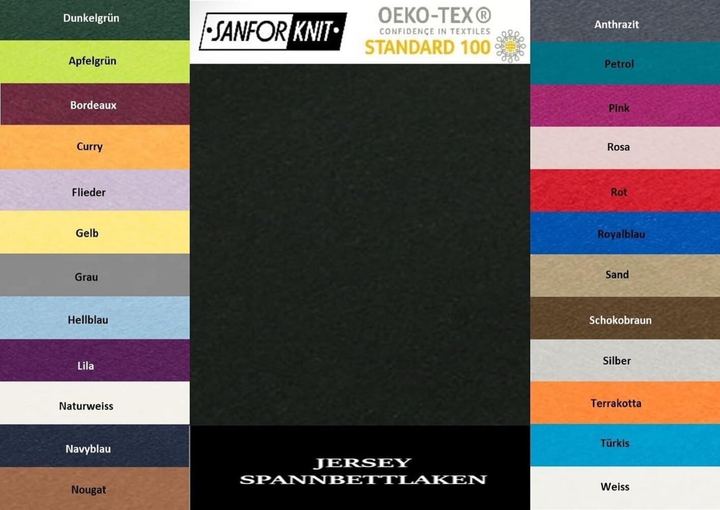 Jersey Spannbettlaken 180 - 200 x 200 cm Schwarz Bild 1