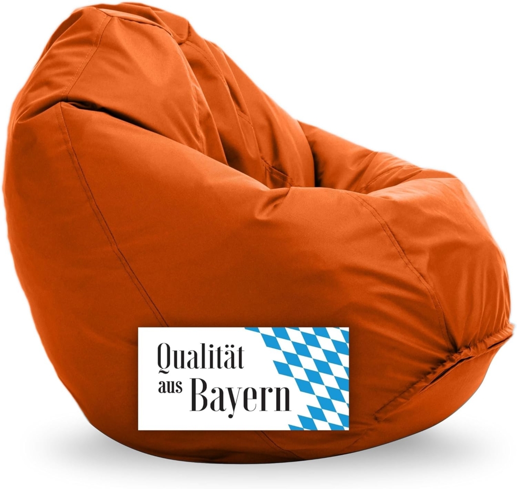 Bruni Kinder-Sitzsack Classico S in Orange – Sitzsack mit Innensack für Kinder, Abnehmbarer Bezug, lebensmittelechte EPS-Perlen als Bean-Bag-Füllung, aus Deutschland Bild 1