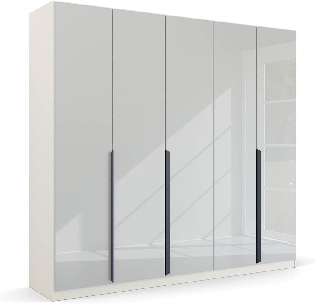 Kleiderschrank Drehtürenschrank Modern | 5-türig | glasweiß / alpinweiß | 226x210 Bild 1