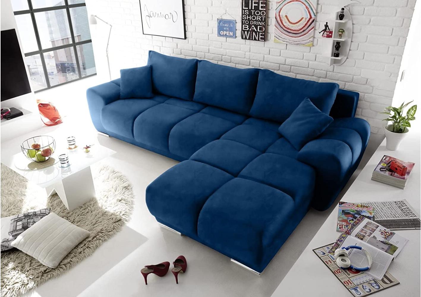 Stylefy Antalya Ecksofa Velours KRONOS Türkis Rechts ohne Schlaffunktion Bild 1
