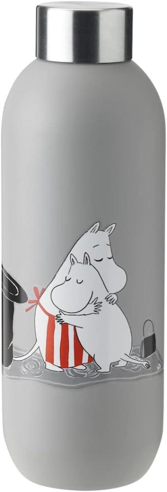 Stelton Trinkflasche Keep Cool Moomin, Wasserflasche, Edelstahl pulverbeschichtet, Light Grey, 750 ml, 1372-4 Bild 1