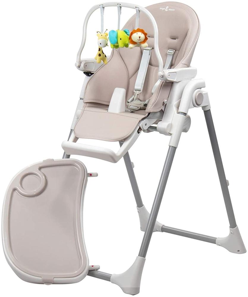 Engel & Storch Baby Hochstuhl TANELI Kinderhochstuhl Babystuhl mitwachsender Hochstuhl Verstellbar und Klappbar, Abnehmbares Tablett und inklusive Spielebogen - in der Farbe Grau Bild 1