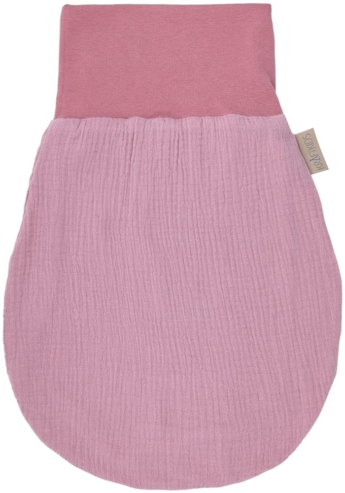 KraftKids Strampelsack Musselin rosa für den Herbst/Winter aus Musselin Baumwolle und warmen Fleece in zwei Größen erhältlich Bild 1