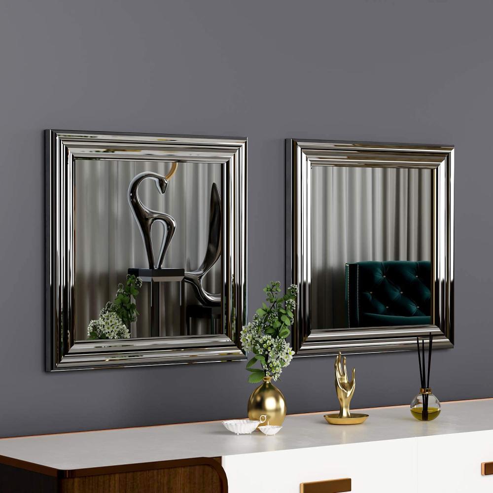 Spiegel Bale 2er 40x40 cm Silber Bild 1