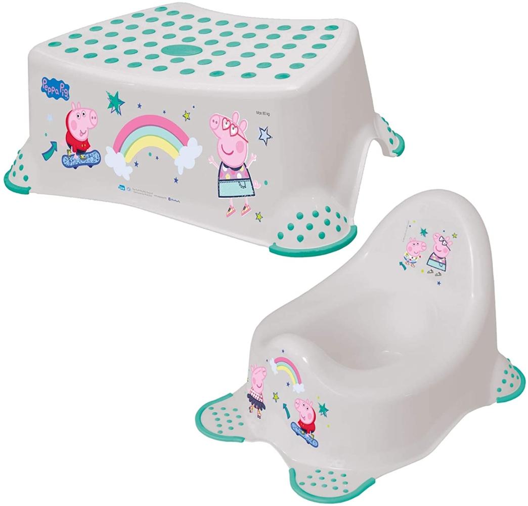 Keeeper 2-teiliges Badeset Schemel und Baby Töpfchen Peppa Soft Grey Bild 1