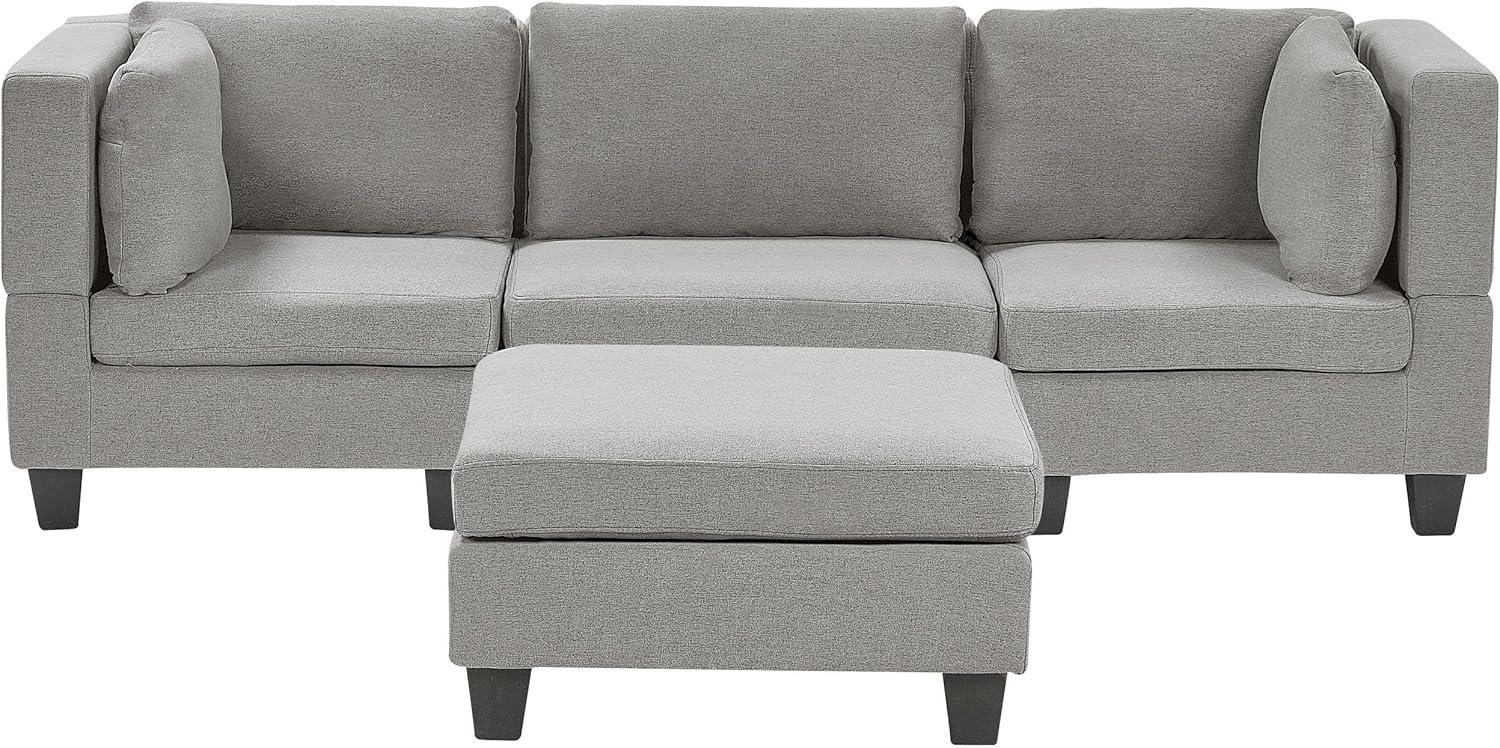 Beliani 'Unstad' Sofa, Hellgrau, Leinenoptik, 72 x 76 x 228 cm, mit Ottomane, Einzelsofa Bild 1