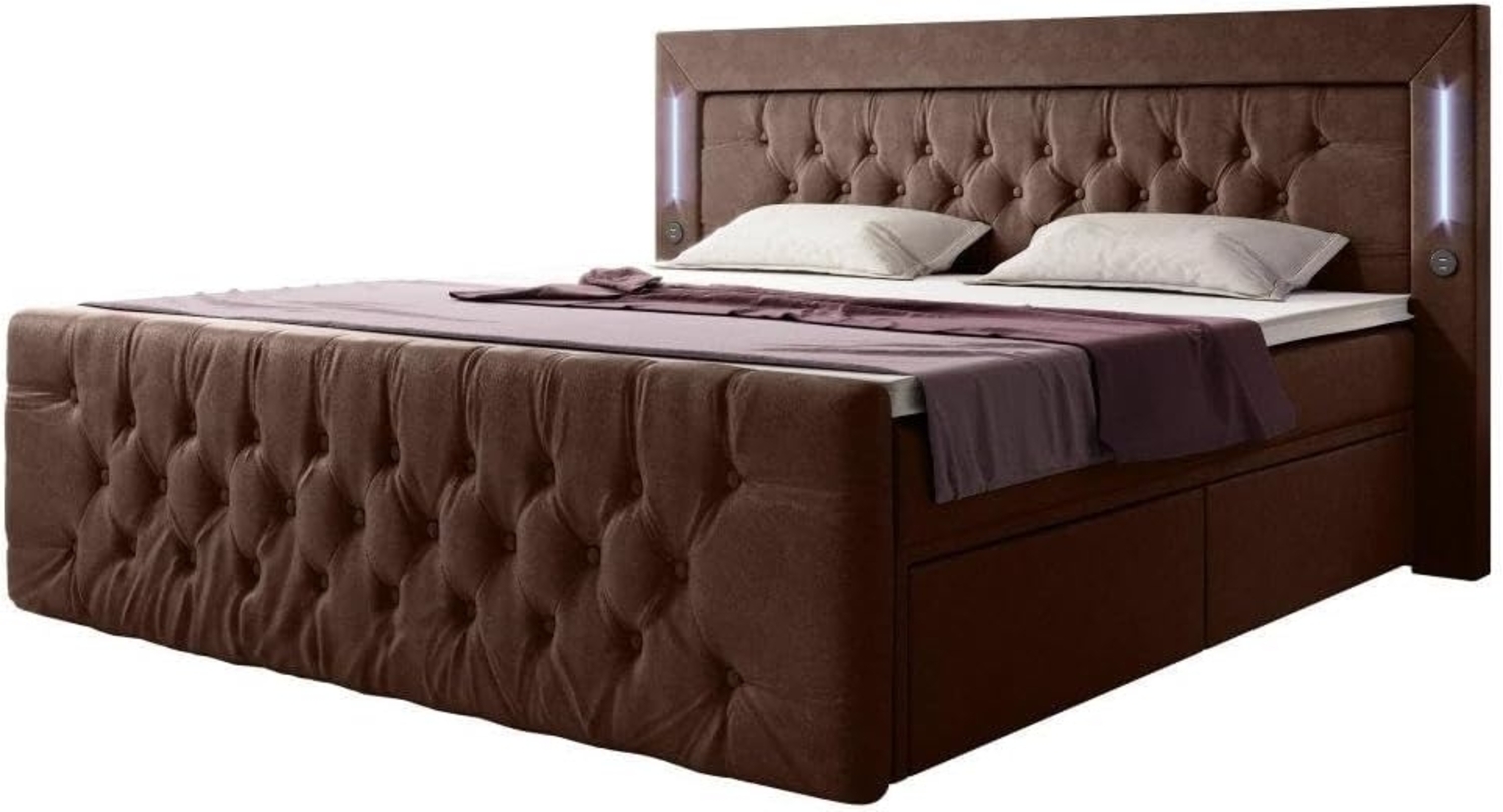 Boxspringbett Charme 160x200 H4 Braun Bild 1